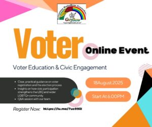 📅 Date: Monday, August 18, 2025 🕕 Time: 6:00 PM – 7:00 PM (GMT-4) https://lu.ma/7uc99iil Empower yourself with knowledge! Join the Guyana Rainbow Foundation for a Voter Education & Civic Engagement session designed to help you understand your voting rights, the election process, and why civic participation matters. This interactive online session will provide practical tips and resources to ensure your voice is heard and your vote counts. Open to LBQ women, LGBTQ+ individuals, allies, and anyone committed to building stronger communities through active participation.